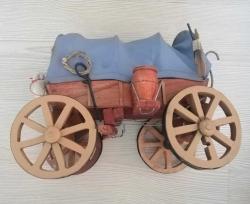 ANTİKA AHŞAP AT ARABASI EL YAPIMI OYUNCAK ARABA