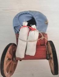 ANTİKA AHŞAP AT ARABASI EL YAPIMI OYUNCAK ARABA