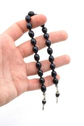 ARPA KESİM HARELİ SİYAH TOZ KEHRİBAR ZAZA TESBİH İRİ BOY