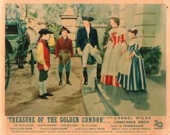 TREASURE OF THE GOLDEN CONDOR ,LOBBY CARD CORNEL WILDE CONSTANCE SMITH 20TH CENTURY FOX 1953