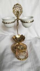 Antika - Pirinç kahvedanlik tek  kisilik - kitantik - kitaLog