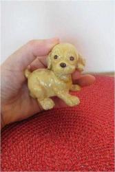1960'LARDAN PORSELEN GÖRÜNÜMLÜ SERAMİK VINTAGE BİBLO KÖPEK BİBLOSU 8 X 5.5 CM