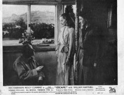 Escape Rex Harrison Peggy Cummıngs  3 lobby card . British 20th Century Fox British Production