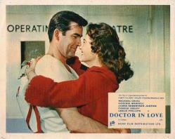 DOCTOR IN LOVE LOBBY CARD MICHAEL CRAIG VIRGINIA MASKELL LAMES ROBERTSON JUSTICE CAROLE LESLEY LESLIE PHILIPS 1960