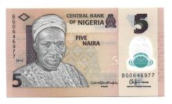 ** NİJERYA ( 5 * NAİRA ) 2015 * PLASTİK - ÇİL