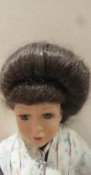 FRANSA'DAN VİNTAGE PORSELEN BEBEK MADAM MOR GİYSİLİ 45 CM