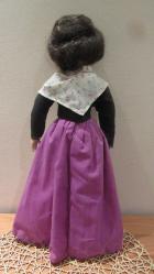FRANSA'DAN VİNTAGE PORSELEN BEBEK MADAM MOR GİYSİLİ 45 CM