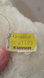 ALMANYA 1980'LERDEN VİNTAGE KARSTADT PELUŞ VE ET BEBEK 31 CM