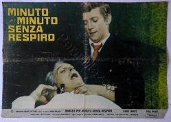 AFİŞ İTALYAN MINUTO per MINUTO SENZA RESPIRO 11 BEZ ÜZERİNE BASILMIŞ AFİŞ  1969 ÇOK ÖNEMLİ BİR SERİ POSTER