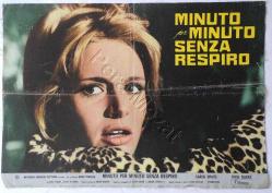 AFİŞ İTALYAN MINUTO per MINUTO SENZA RESPIRO 11 BEZ ÜZERİNE BASILMIŞ AFİŞ  1969 ÇOK ÖNEMLİ BİR SERİ POSTER