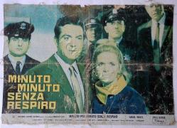 AFİŞ İTALYAN MINUTO per MINUTO SENZA RESPIRO 11 BEZ ÜZERİNE BASILMIŞ AFİŞ  1969 ÇOK ÖNEMLİ BİR SERİ POSTER
