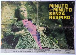 AFİŞ İTALYAN MINUTO per MINUTO SENZA RESPIRO 11 BEZ ÜZERİNE BASILMIŞ AFİŞ  1969 ÇOK ÖNEMLİ BİR SERİ POSTER