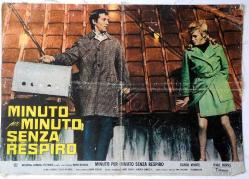 AFİŞ İTALYAN MINUTO per MINUTO SENZA RESPIRO 11 BEZ ÜZERİNE BASILMIŞ AFİŞ  1969 ÇOK ÖNEMLİ BİR SERİ POSTER
