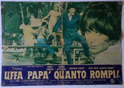 AFİŞ İTALYAN  UFFA PAPA QUANTO ROMPİ JAMES GARNER DEBBIE REYNOLDS MAURICE RONET TERRY THOMAS 2 BEZ AFİŞ 48 X 68 CM