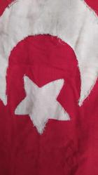 YÜNLÜ KUMAŞ 1920'LER ANTİKA EL YAPIMI TÜRK BAYRAĞI