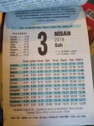 Fazilet Takvimi 2018 * Tek Sayfa Satışıdır. AÇIKLAMAYI OKUYUNUZ! (1 Ocak 22 Ağustos Arası)