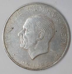 Nümismatik - İhtilal Gümüş On Lira  1960