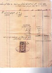 OSMANLICA Elie Hadji Thoma Hamouslou Smryne  BELGESİ OSMANLI FİSCAL PULLU