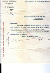 LOT.19 » OSMANLI BANKASI CONSTANTINOPLE 1913 EMİN OĞLU HALİL BEY NİŞANTAŞI  BANQUE IMPERIALE OTTOMANE
