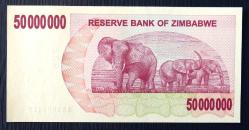ZİMBABWE=2008 50000000 Dollars P-57   ÇİL'