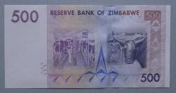 ZİMBABWE=2007 500 Dollars P-70   ÇİL'