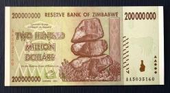 ZİMBABWE=2008 200000000 Dollars P-81  ÇİL'