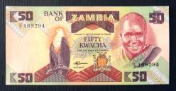 ZAMBİYA=1986  50 Kwacha P-28   ÇİL'