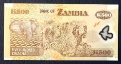ZAMBİYA=2008  500 Kwacha P-43f   ÇİL'   POLYMER 10 Adet!