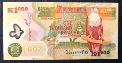 ZAMBİYA=2008  1000 Kwacha P-44f   ÇİL'  POLYMER