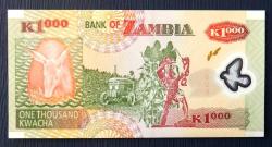 ZAMBİYA=2008  1000 Kwacha P-44f   ÇİL'  POLYMER