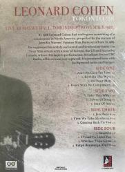 Leonard Cohen - Toronto '88 Plak, 2xPlak, 2xLP, Vinyl, Ambalajında, Sıfır