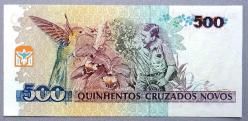 BREZİLYA=1990  500 Yeni Cruzados Üzerine 500 Cruzeiros  P-226  ÇİL'