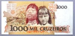 BREZİLYA=1990  1000 Cruzeiros   P-231b  ÇİL'  MB Başkanı İbrahim ERİŞ İmzalı!