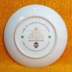 VINTAGE ROYAL WEDDING BOUQUETS CARL XVI GUSTAF 19.6.1976 SYLVIA SCHUMAN ARZBERG BAVARIA ORKİDE BUKETİ RESİMLİ AVRUPA HATIRA PORSELEN TABAK