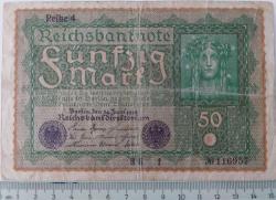 ALMANYA 1919 REICHSBANK 50 MARK ORİJİNAL KAĞIT PARA 116957 NADİRDİR