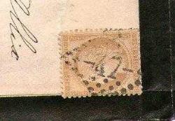 FRANCE MEKTUP 5 DAMGALI İNİSİYALLİ ZARF M. CELİNE ALLİS  FONTENAY LE COMTE SEVRES 1872 15C. STAMP