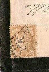 FRANCE MEKTUP 5 DAMGALI İNİSİYALLİ ZARF M. CELİNE ALLİS  FONTENAY LE COMTE SEVRES 1872 15C. STAMP