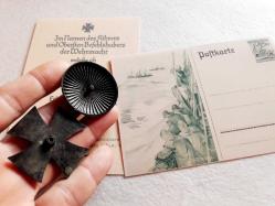 Propaganda kart hediyeli Almanya 1939 Sertifikalı İkinci Dünya Savaşı 2.Derece Demirhaç Rozet