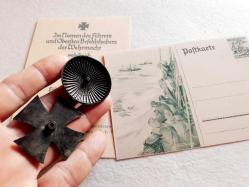 Propaganda kart hediyeli Almanya 1939 Sertifikalı İkinci Dünya Savaşı 2.Derece Demirhaç Rozet