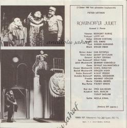 Romanoff'la Juliet - Peter Ustinov / Yöneten: Bozkurt Kuruç / Devlet Tiyatroları 1986 - 1987 Mevsimi Broşürü