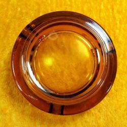 VINTAGE KEHRİBAR RENKLİ CAM YUVARLAK KÜL TABLASI MADE IN ITALY