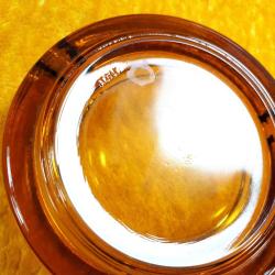 VINTAGE KEHRİBAR RENKLİ CAM YUVARLAK KÜL TABLASI MADE IN ITALY