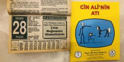 28 Nisan 1991 orijinal Huzur takvim yaprağı (Cin Ali kitabı hediyeli :)