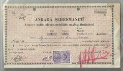 ANKARA ŞEHREMANETİ VEZNEYE TESLİM OLUNAN MEBALİĞİN MAKBUZ İLMIHABERİ...