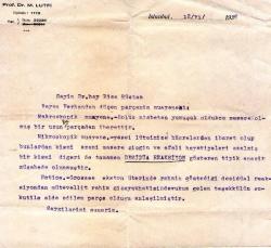 TIP TAHLİL TEŞHİS DR. M.LUTFİ DİPLOMA NO 1173. 12.HAZİRAN 1936 RIZA RÜSTEM DESİDUA REAKSİYON BAYAN FERHANDAN DÜŞEN PARÇANIN MUAYENESİ