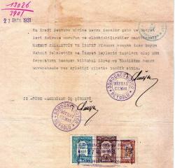 TÜRKİYE İŞ BANKASI TÜRK AMERİKAN İŞ ŞİRKETİ MAHMUT CELALETTİN İNAYET  1931 