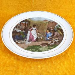 ANTİKA GERMANY BAVARIA ALT TIRSCHENREUTH 1838 RESİMLİ  PORSELEN TABAK