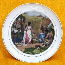 ANTİKA GERMANY BAVARIA ALT TIRSCHENREUTH 1838 RESİMLİ  PORSELEN TABAK