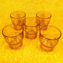 VINTAGE VERECO FRANCE KEHRİBAR RENKLİ 5 ADET CAM BARDAK