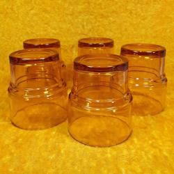 VINTAGE VERECO FRANCE KEHRİBAR RENKLİ 5 ADET CAM BARDAK